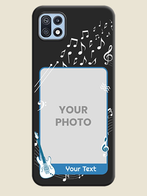 Custom Musical Theme Design with Text on Photo on Space Black Soft Matte Mobile Case - Galaxy F42 5G - alternate view