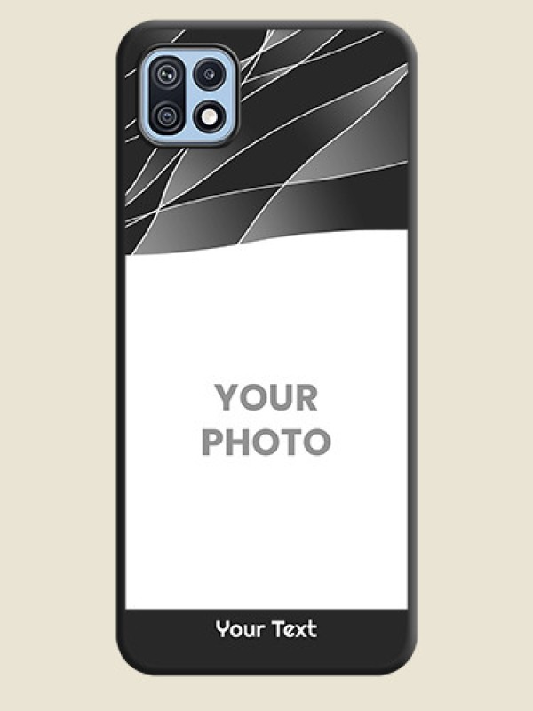 Custom Mixed Wave Lines on Photo on Space Black Soft Matte Mobile Cover - Galaxy F42 5G - alternate view