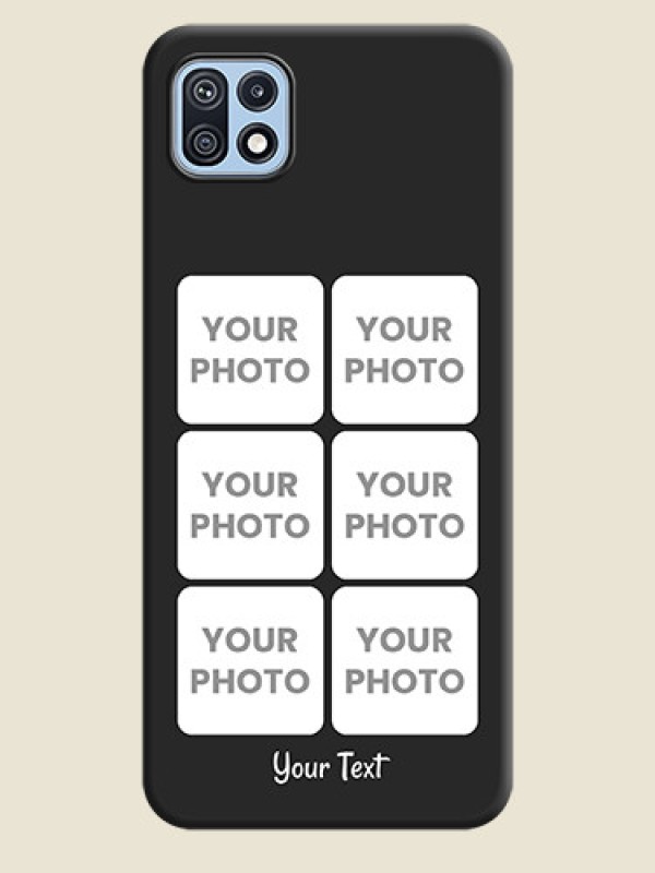 Custom Floral Art with 6 Image Holder on Photo on Space Black Soft Matte Mobile Case - Galaxy F42 5G - alternate view