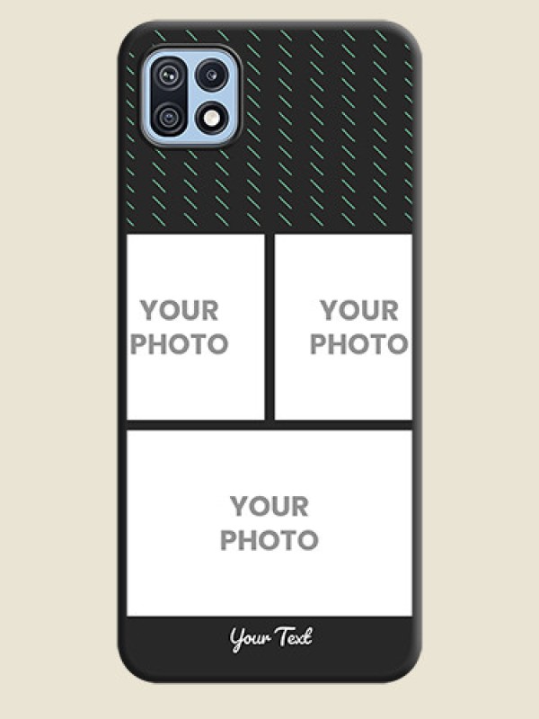 Custom Cross Dotted Pattern with 2 Image Holder  on Personalised Space Black Soft Matte Cases - Galaxy F42 5G - alternate view