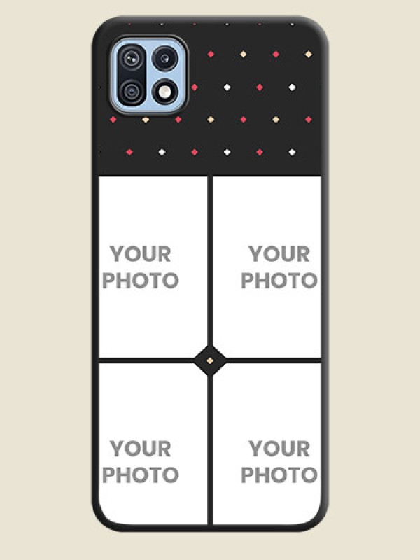 Custom Multicolor Dotted Pattern with 4 Image Holder on Space Black Custom Soft Matte Phone Cases - Galaxy F42 5G - alternate view