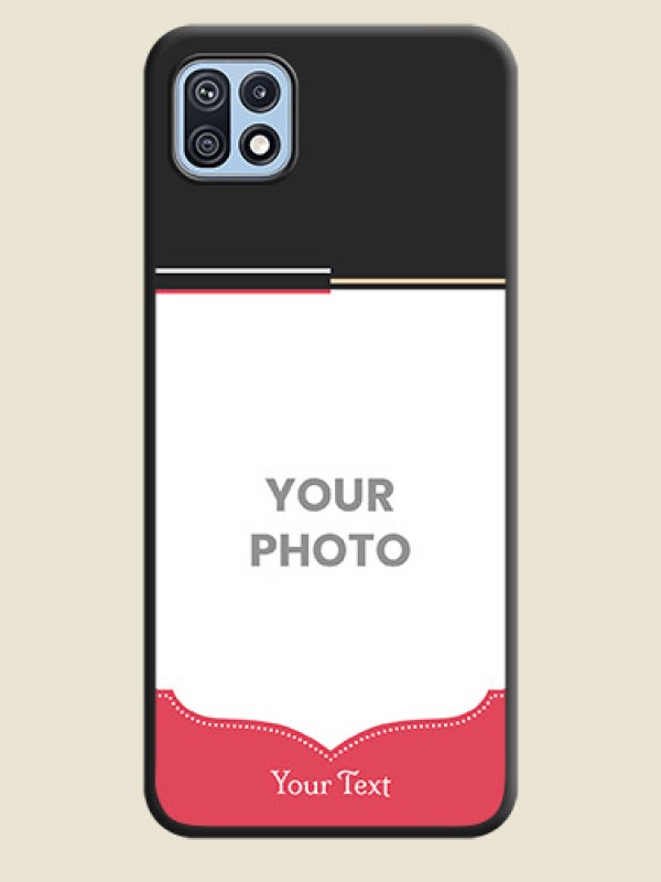 Custom Classic Plain Design with Name on Photo on Space Black Soft Matte Phone Cover - Galaxy F42 5G - alternate view