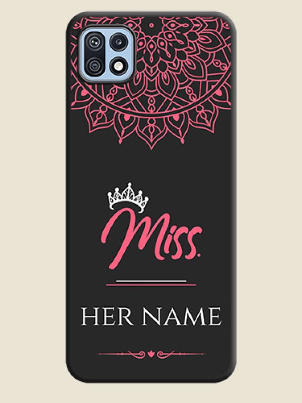 Custom Mrs Name with Floral Design on Space Black Personalized Soft Matte Phone Covers - Galaxy F42 5G - alternate view