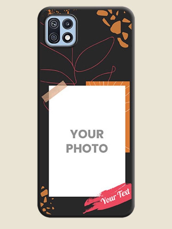 Custom Orange Photo Frame on Space Black Custom Soft Matte Phone Back Cover - Galaxy F42 5G - alternate view