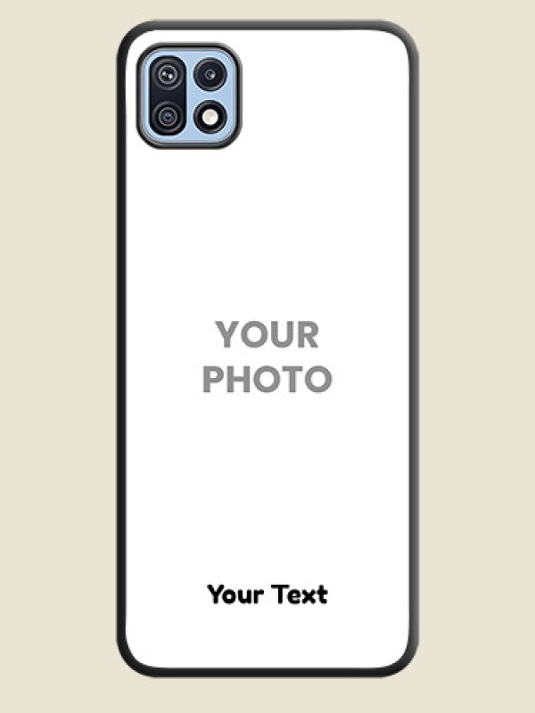 Custom Full Single Pic Upload With Text On Space Black Personalized Soft Matte Phone Covers -Samsung Galaxy F42 5G - alternate view