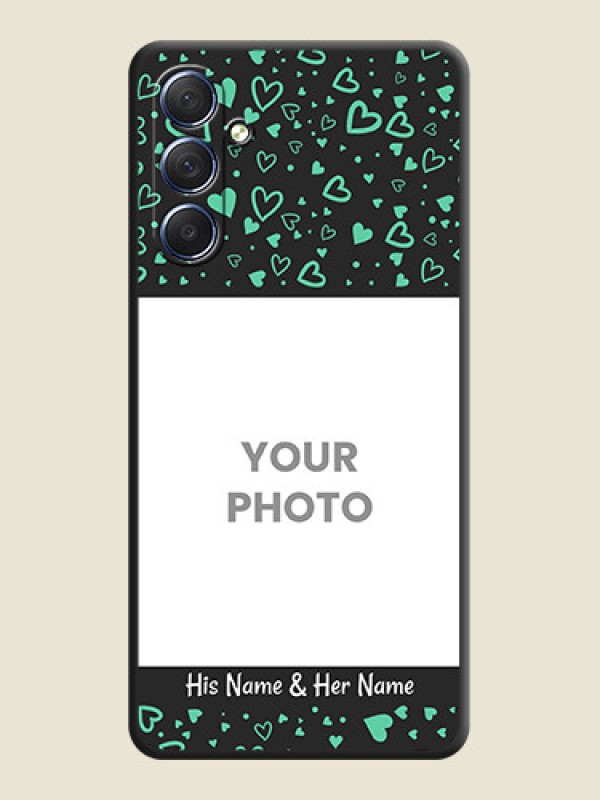 Custom Sea Green Indefinite Love Pattern - Photo on Space Black Soft Matte Mobile Cover - Galaxy F54 5G - alternate view