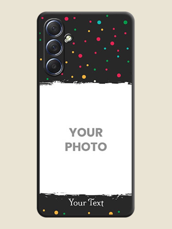 Custom Multicolor Dotted Pattern with Text on Space Black Custom Soft Matte Phone Back Cover - Galaxy F54 5G - alternate view