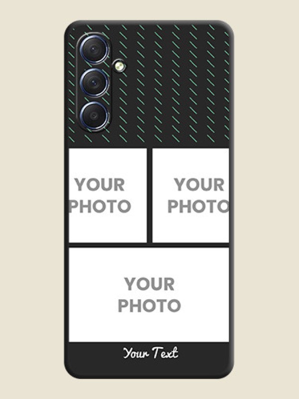 Custom Cross Dotted Pattern with 2 Image Holder on Personalised Space Black Soft Matte Cases - Galaxy F54 5G - alternate view