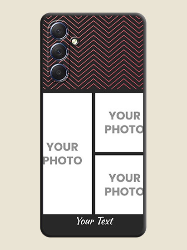 Custom Wave Pattern with 3 Image Holder on Space Black Custom Soft Matte Back Cover - Galaxy F54 5G - alternate view