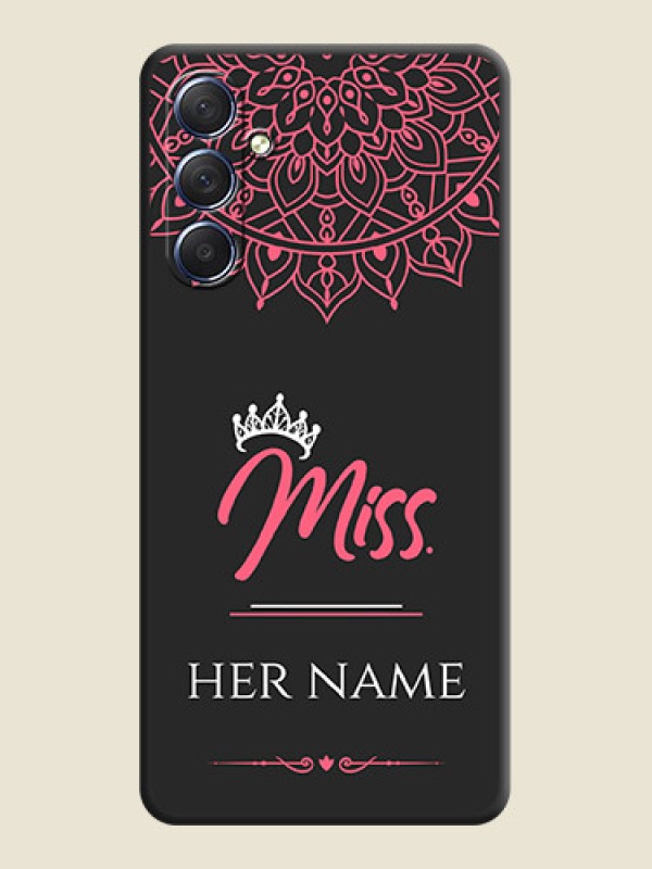 Custom Mrs Name with Floral Design on Space Black Personalized Soft Matte Phone Covers - Galaxy F54 5G - alternate view