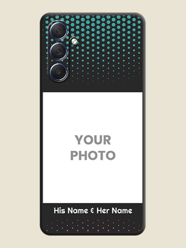 Custom Faded Dots with Grunge Photo Frame and Text on Space Black Custom Soft Matte Phone Cases - Galaxy F54 5G - alternate view