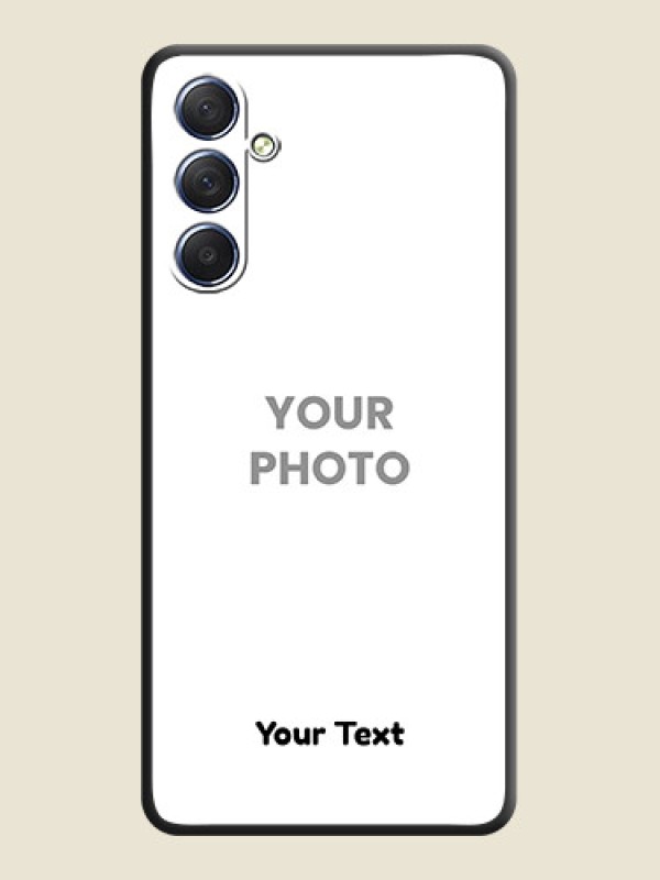 Custom Full Single Pic Upload With Text On Space Black Personalized Soft Matte Phone Covers - Galaxy F54 5G - alternate view