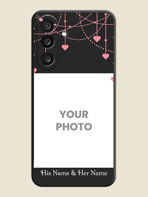 Custom Pink Love Hangings with Text On Space Black Custom Soft Matte Mobile Back Cover - Samsung Galaxy F56 5G - alternate view