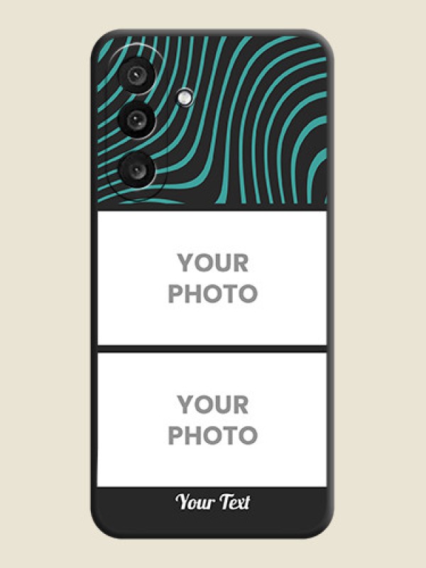 Custom Wave Pattern with 2 Image Holder On Space Black Custom Soft Matte Mobile Back Cover - Samsung Galaxy F56 5G - alternate view