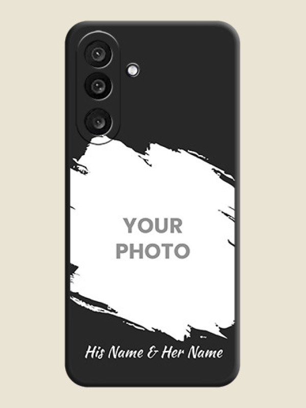 Custom Grunge Brush Strokes on Photo On Space Black Custom Soft Matte Mobile Back Cover - Samsung Galaxy F56 5G - alternate view