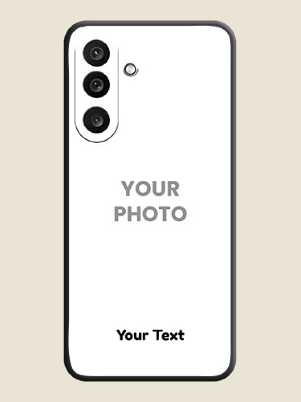 Custom Full Single Pic Upload With Text On Space Black Custom Soft Matte Mobile Back Cover - Samsung Galaxy F56 5G - alternate view
