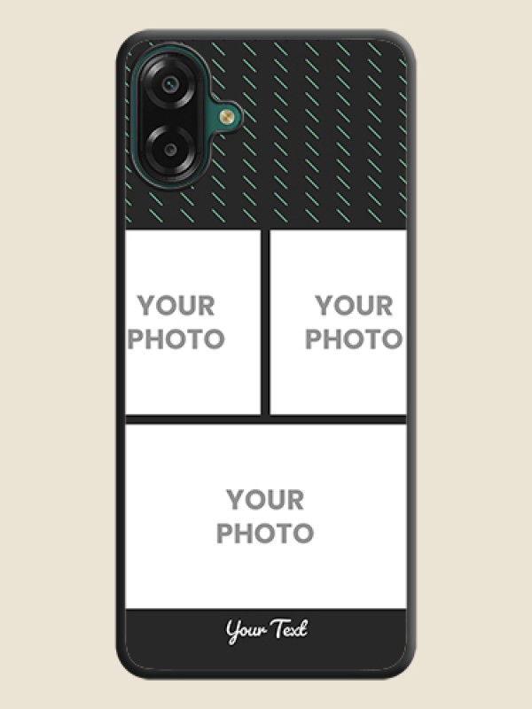 Custom Cross Dotted Pattern with 2 Image Holder On Space Black Custom Soft Matte Mobile Back Cover - Samsung Galaxy F70e 5G - alternate view