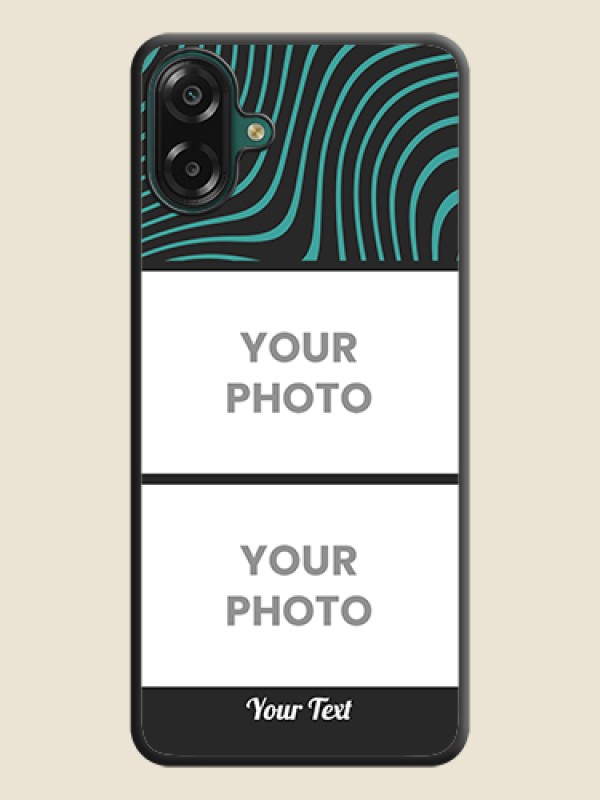 Custom Wave Pattern with 2 Image Holder On Space Black Custom Soft Matte Mobile Back Cover - Samsung Galaxy F70e 5G - alternate view