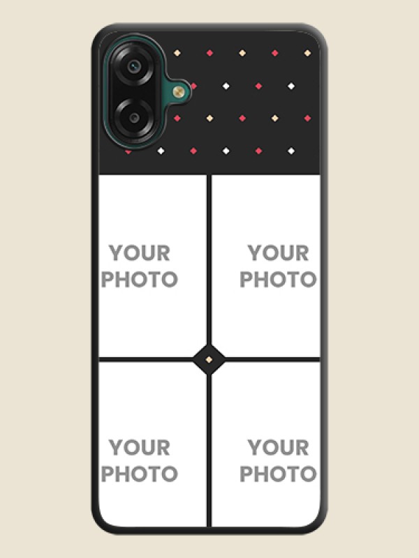 Custom Multicolor Dotted Pattern with 4 Image Holder On Space Black Custom Soft Matte Mobile Back Cover - Samsung Galaxy F70e 5G - alternate view