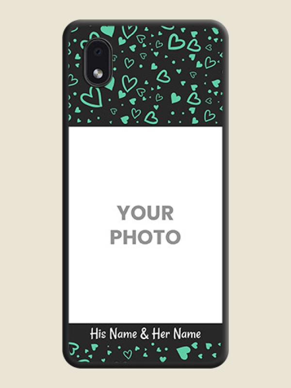 Custom Sea Green Indefinite Love Pattern on Photo on Space Black Soft Matte Mobile Cover - Galaxy M01 Core - alternate view