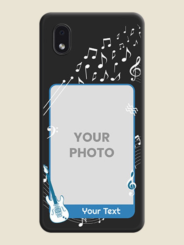 Custom Musical Theme Design with Text on Photo on Space Black Soft Matte Mobile Case - Galaxy M01 Core - alternate view