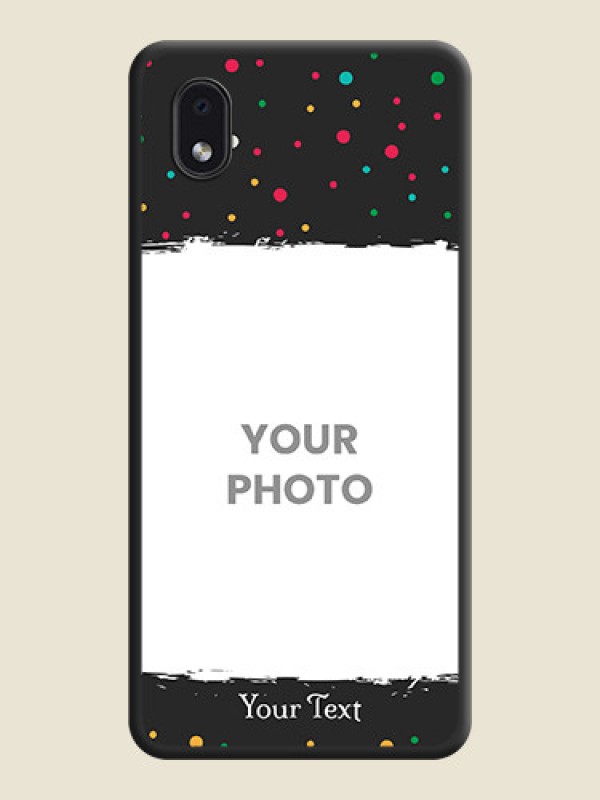 Custom Multicolor Dotted Pattern with Text on Space Black Custom Soft Matte Phone Back Cover - Galaxy M01 Core - alternate view