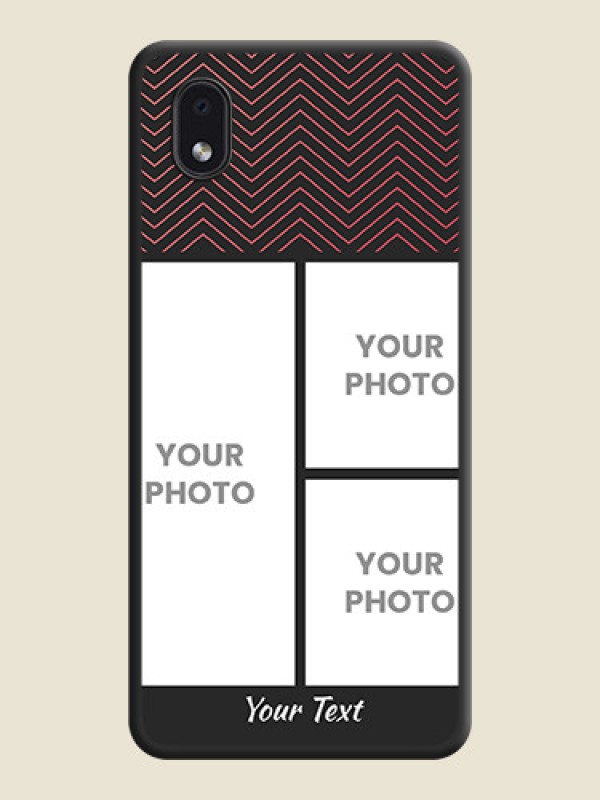 Custom Wave Pattern with 3 Image Holder on Space Black Custom Soft Matte Back Cover - Galaxy M01 Core - alternate view