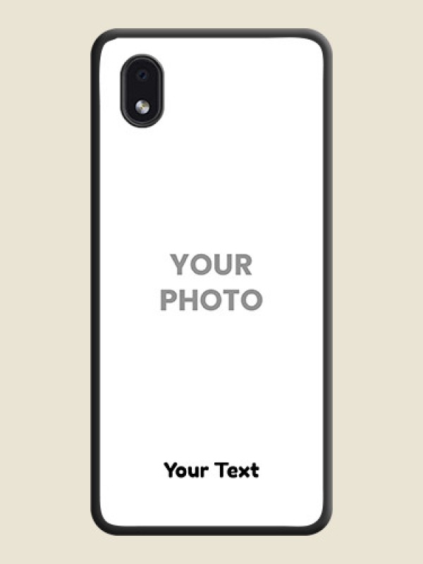 Custom Full Single Pic Upload With Text On Space Black Personalized Soft Matte Phone Covers -Samsung Galaxy M01 Core - alternate view