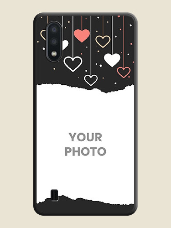 Custom Love Hangings with Splash Wave Picture on Space Black Custom Soft Matte Phone Back Cover - Galaxy M01 - alternate view