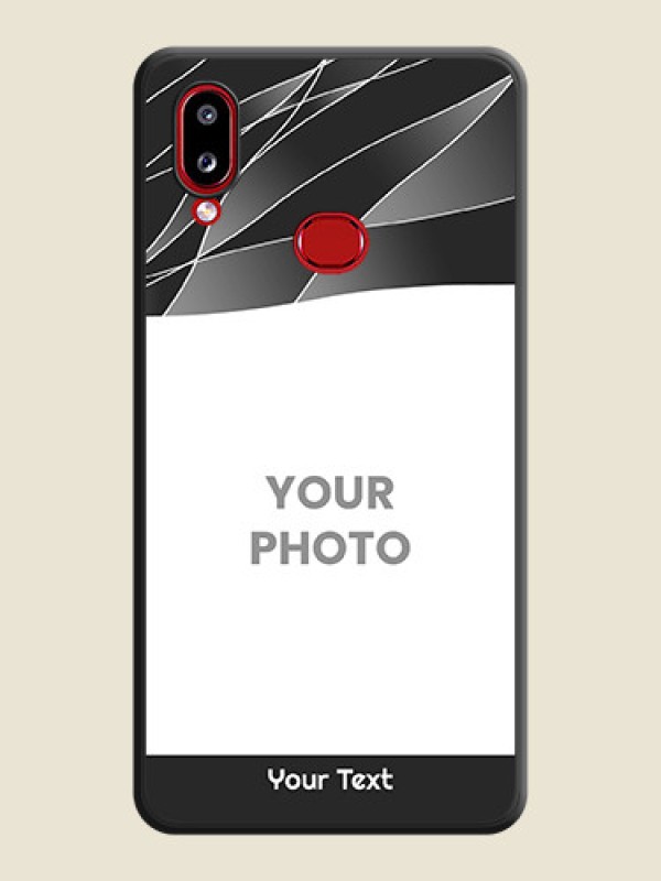 Custom Mixed Wave Lines on Photo on Space Black Soft Matte Mobile Cover - Samsung Galaxy M01s - alternate view