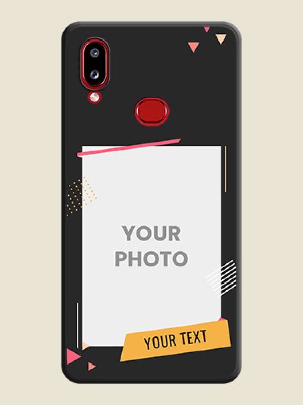 Custom Photo Frame with Triangle Small Dots on Photo on Space Black Soft Matte Back Cover - Samsung Galaxy M01s - alternate view