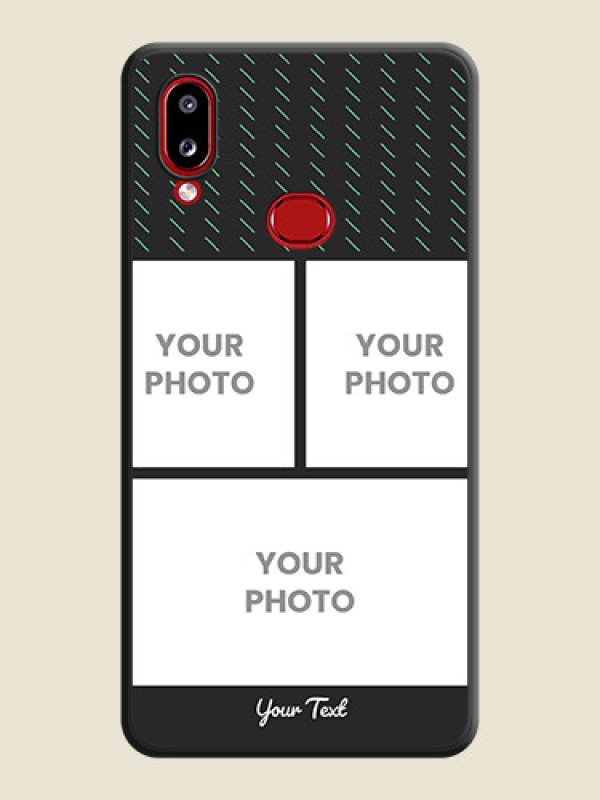 Custom Cross Dotted Pattern with 2 Image Holder  on Personalised Space Black Soft Matte Cases - Samsung Galaxy M01s - alternate view