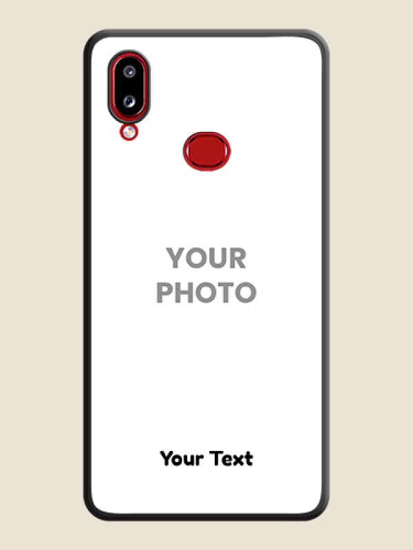 Custom Full Single Pic Upload With Text On Space Black Personalized Soft Matte Phone Covers -Samsung Galaxy M01S - alternate view