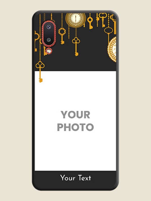 Custom Decorative Design with Text on Space Black Custom Soft Matte Back Cover - Galaxy M02 - alternate view