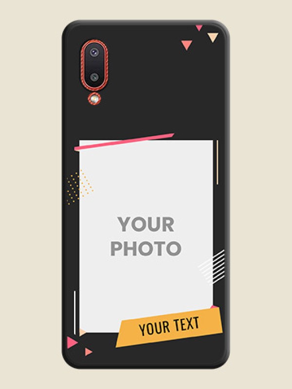 Custom Photo Frame with Triangle Small Dots on Photo on Space Black Soft Matte Back Cover - Galaxy M02 - alternate view