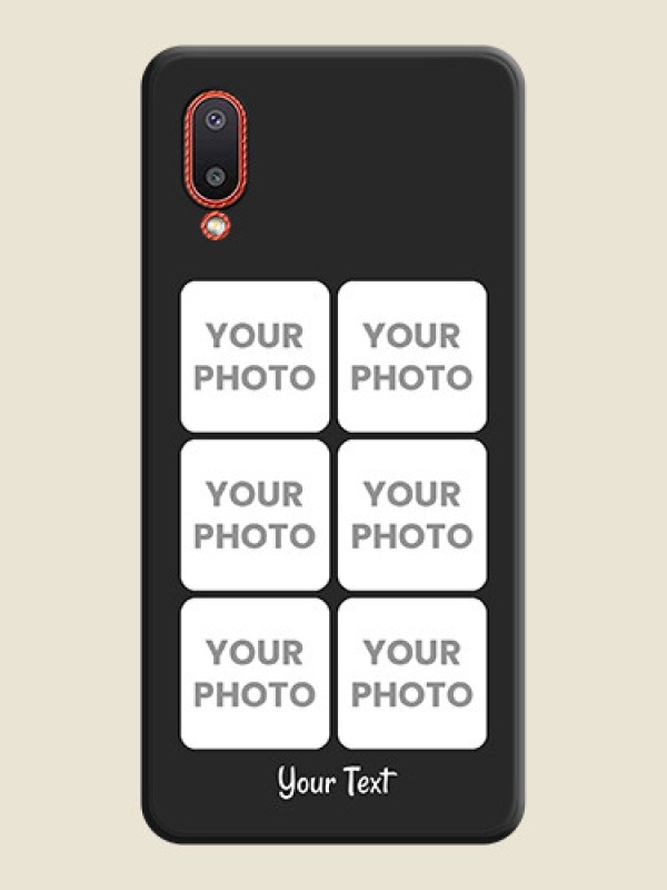 Custom Floral Art with 6 Image Holder on Photo on Space Black Soft Matte Mobile Case - Galaxy M02 - alternate view