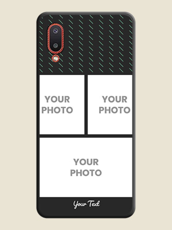 Custom Cross Dotted Pattern with 2 Image Holder  on Personalised Space Black Soft Matte Cases - Galaxy M02 - alternate view