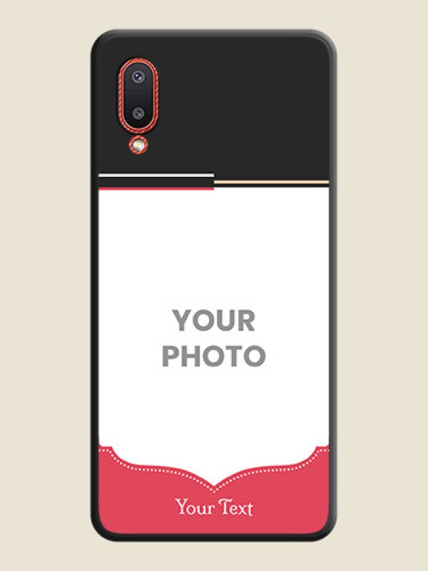 Custom Classic Plain Design with Name on Photo on Space Black Soft Matte Phone Cover - Galaxy M02 - alternate view