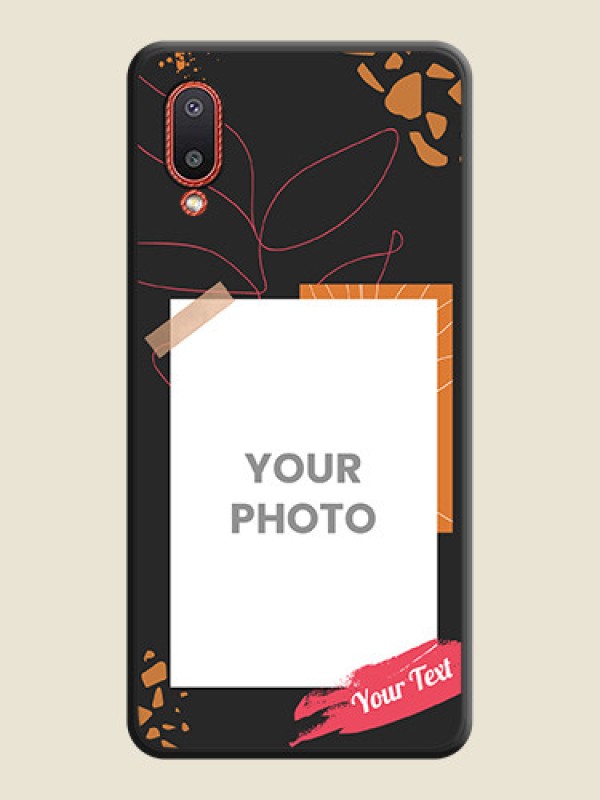 Custom Orange Photo Frame on Space Black Custom Soft Matte Phone Back Cover - Galaxy M02 - alternate view