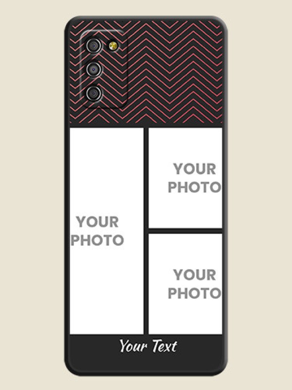Custom Wave Pattern with 3 Image Holder on Space Black Custom Soft Matte Back Cover - Galaxy M02s - alternate view