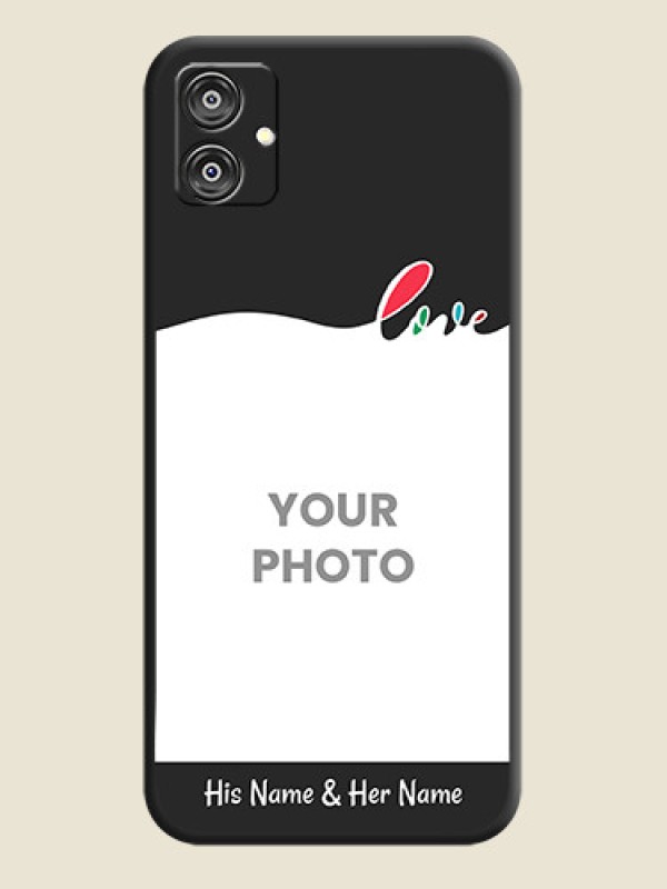 Custom Fall in Love Pattern with Picture - Photo on Space Black Soft Matte Mobile Case - Galaxy M04 - alternate view