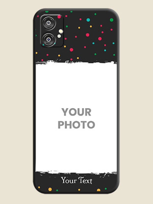 Custom Multicolor Dotted Pattern with Text on Space Black Custom Soft Matte Phone Back Cover - Galaxy M04 - alternate view