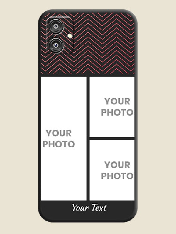Custom Wave Pattern with 3 Image Holder on Space Black Custom Soft Matte Back Cover - Galaxy M04 - alternate view