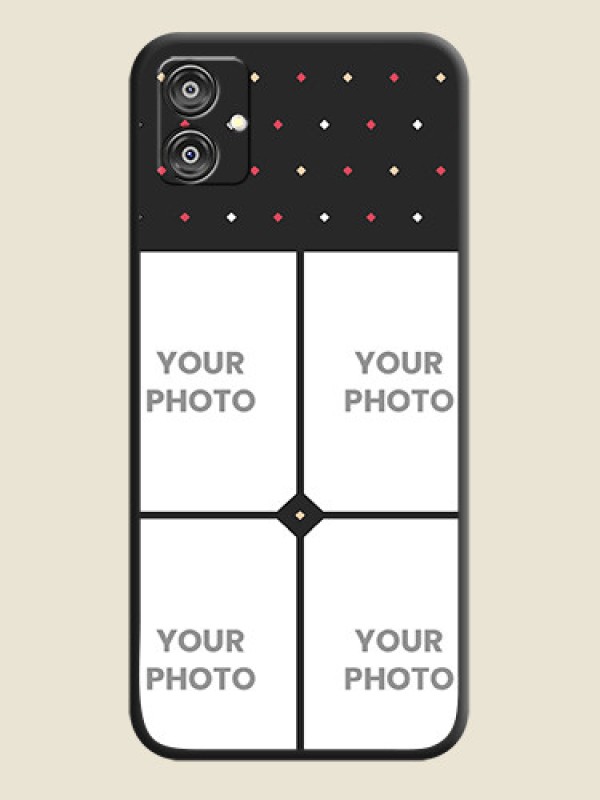 Custom Multicolor Dotted Pattern with 4 Image Holder on Space Black Custom Soft Matte Phone Cases - Galaxy M04 - alternate view