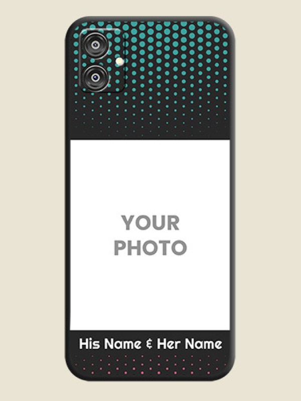 Custom Faded Dots with Grunge Photo Frame and Text on Space Black Custom Soft Matte Phone Cases - Galaxy M04 - alternate view