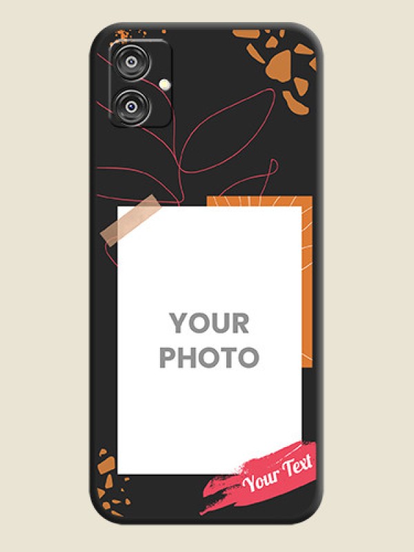 Custom Orange Photo Frame on Space Black Custom Soft Matte Phone Back Cover - Galaxy M04 - alternate view