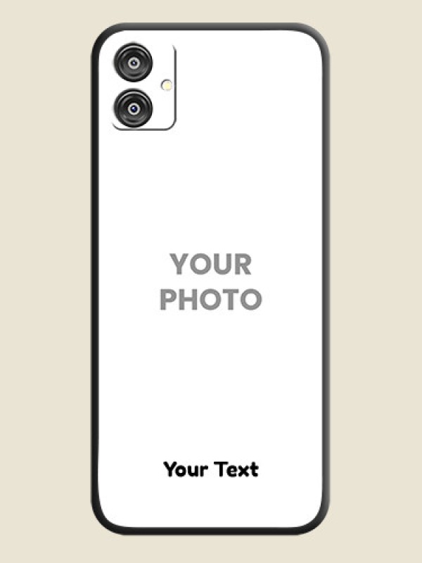Custom Full Single Pic Upload With Text On Space Black Personalized Soft Matte Phone Covers - Galaxy M04 - alternate view