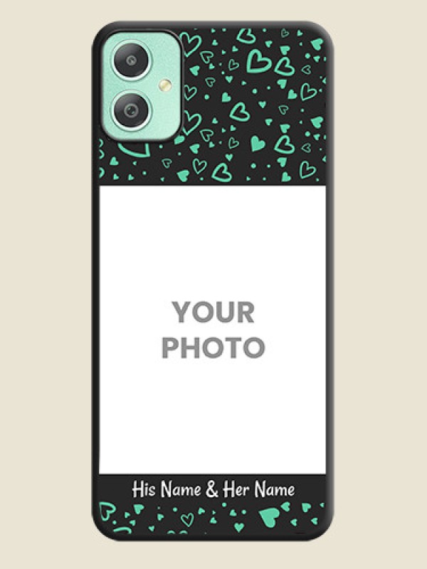 Custom Sea Green Indefinite Love Pattern on Photo On Space Black Custom Soft Matte Mobile Back Cover - Galaxy M05 - alternate view