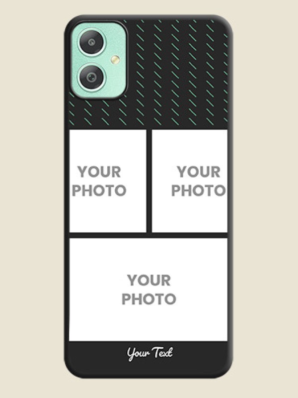 Custom Cross Dotted Pattern with 2 Image Holder On Space Black Custom Soft Matte Mobile Back Cover - Galaxy M05 - alternate view
