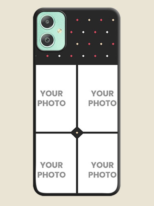 Custom Multicolor Dotted Pattern with 4 Image Holder On Space Black Custom Soft Matte Mobile Back Cover - Galaxy M05 - alternate view